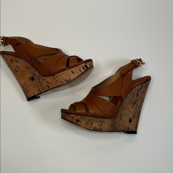 ❤️NWT CHLOE RENNA CALF 100 CORK WEDGE IN COGNAC CH16066 SIZE 39 - Picture 10 of 13